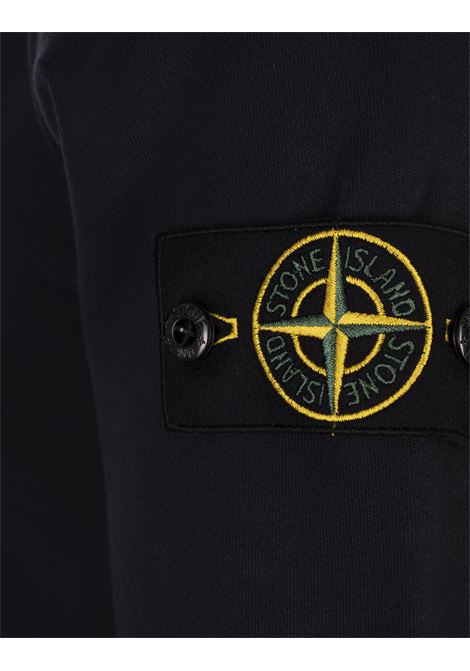 Felpa Girocollo In Cotone Bilogico Garzato Blu Navy STONE ISLAND | S15-6100028 S0A20V0020